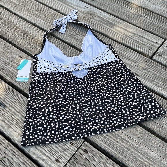 Sunsets Spot On Halter Underwire Tankini Top,34D,NWT - Picture 7 of 12